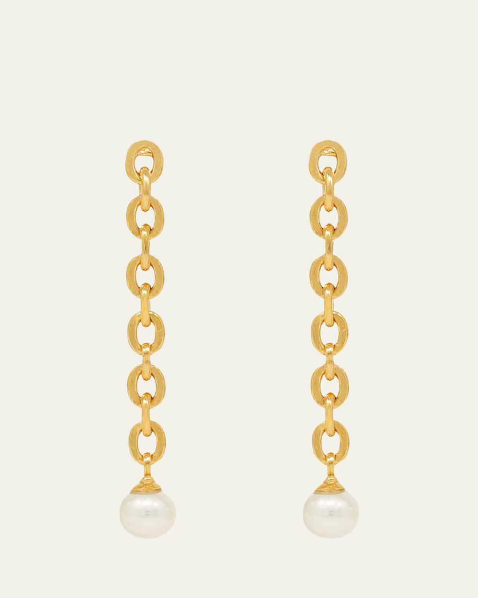 Pearly Chain-Link Earrings